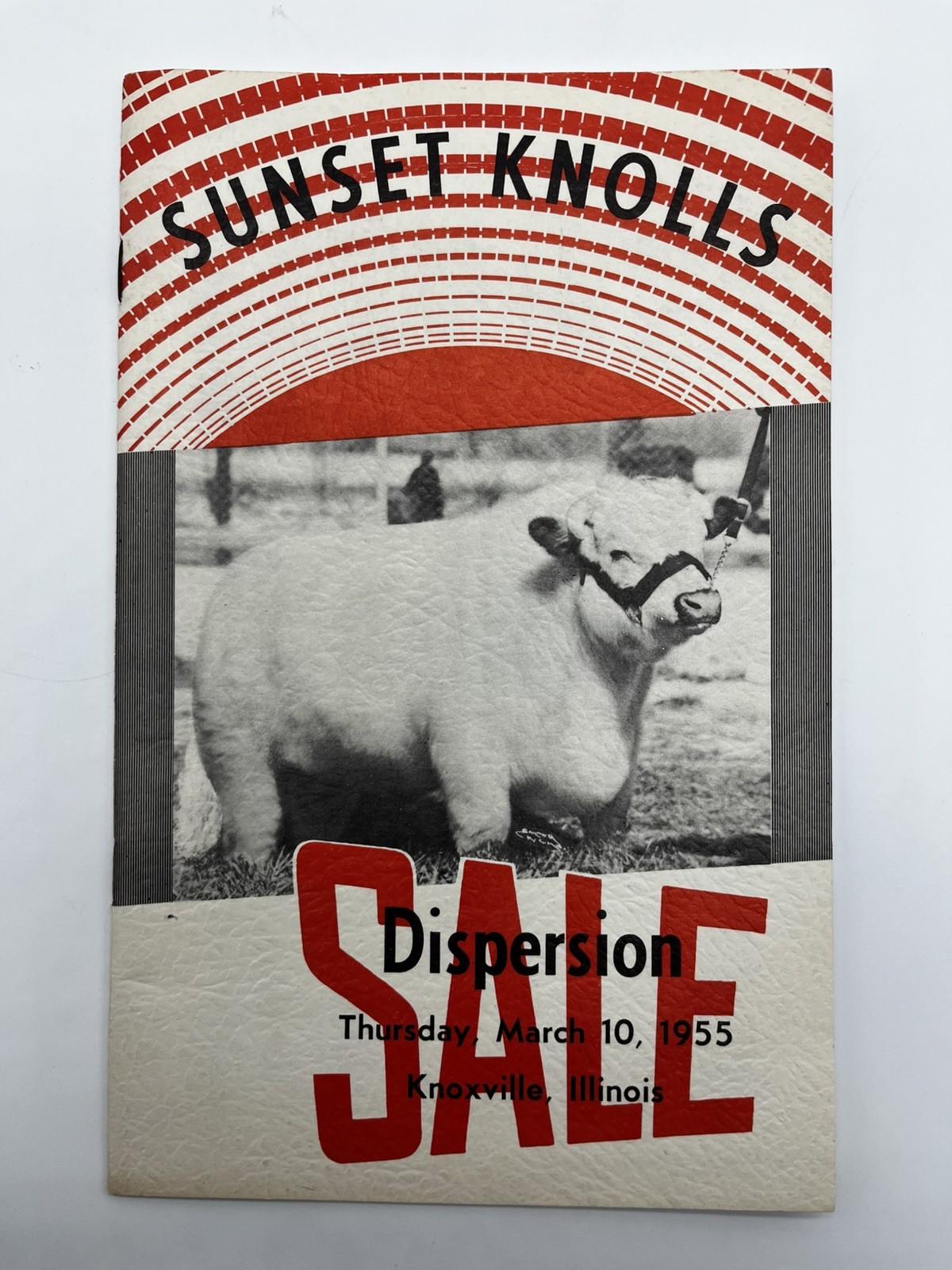 1955 Sunset Knolls Dispersion Sale Flyer Knoxville Illinois Vintage Farm Auction