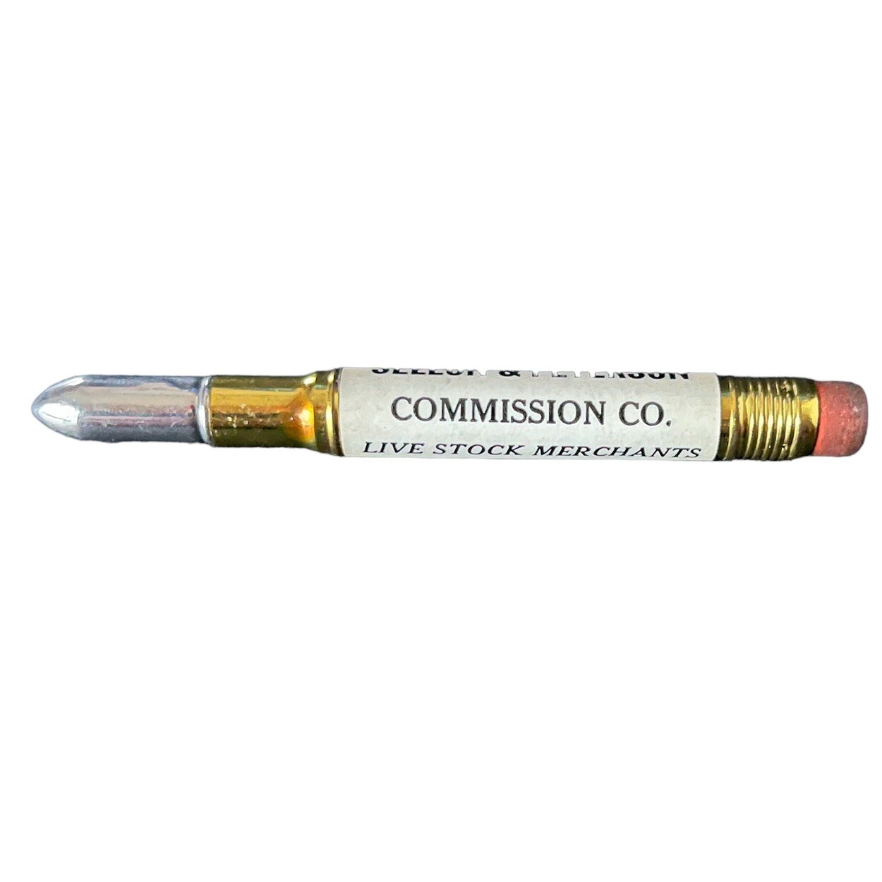 Vtg Sellon & Peterson Commission Co LiveStock Bullet Pencil Sioux City IA EUC