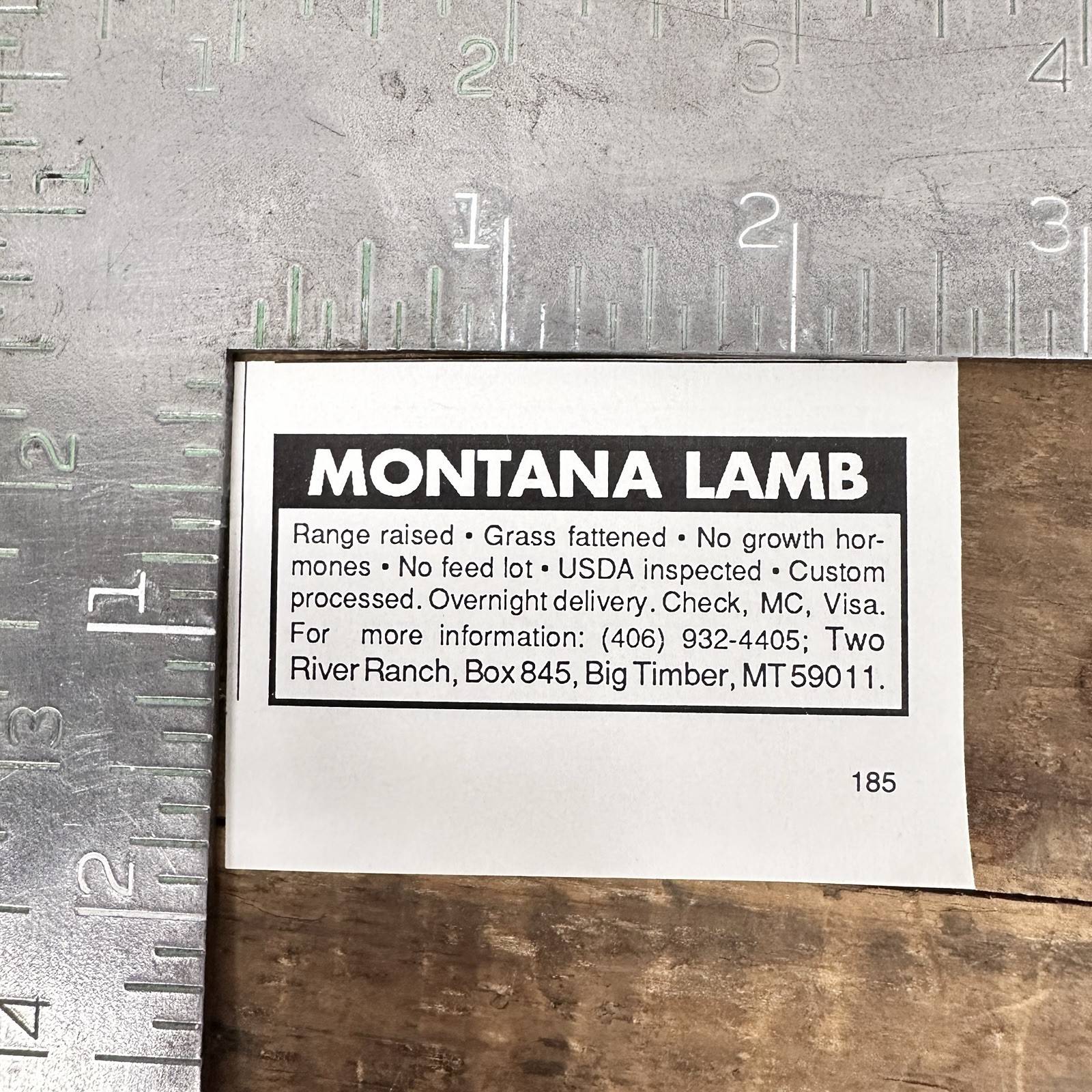 Two River Ranch Montana Lamb Vintage Print Ad Big Timber MT Farm Advert