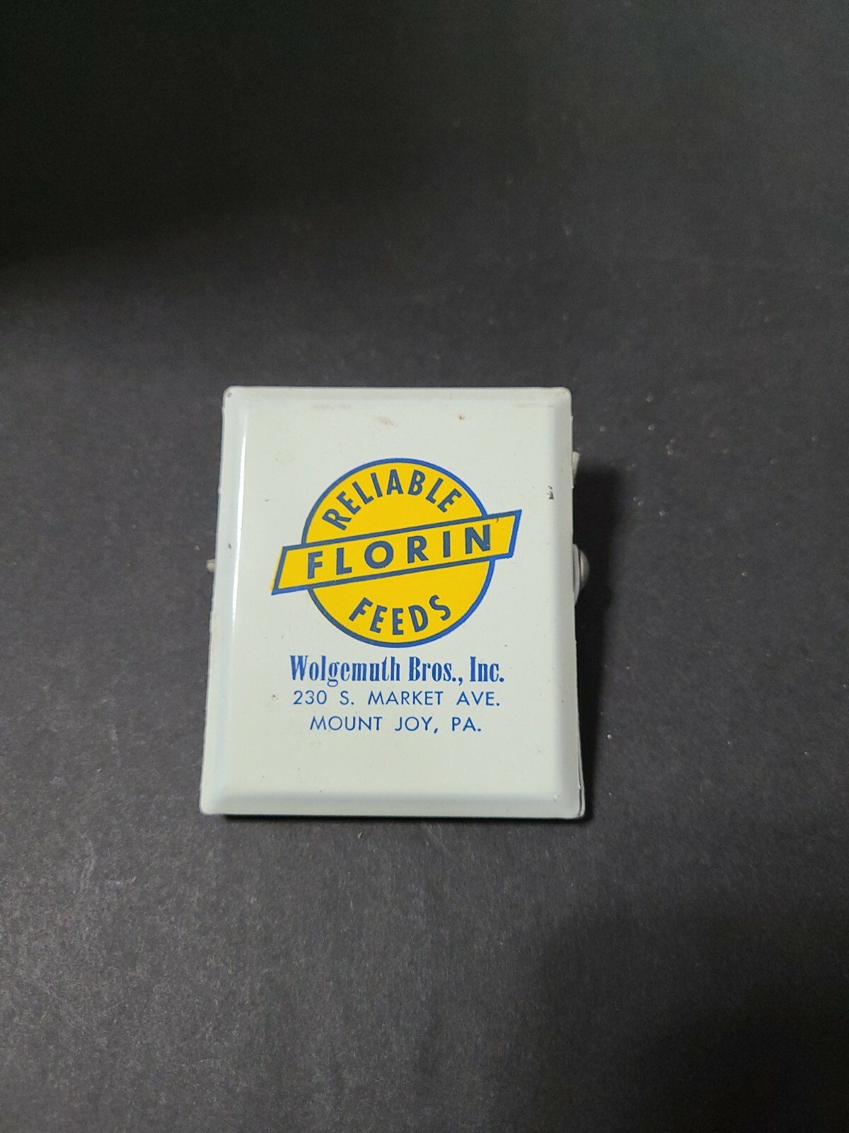 Vintage 1950s Wolgemuth Bros. Florin Feeds Receipts Clip Mt. Joy Pa