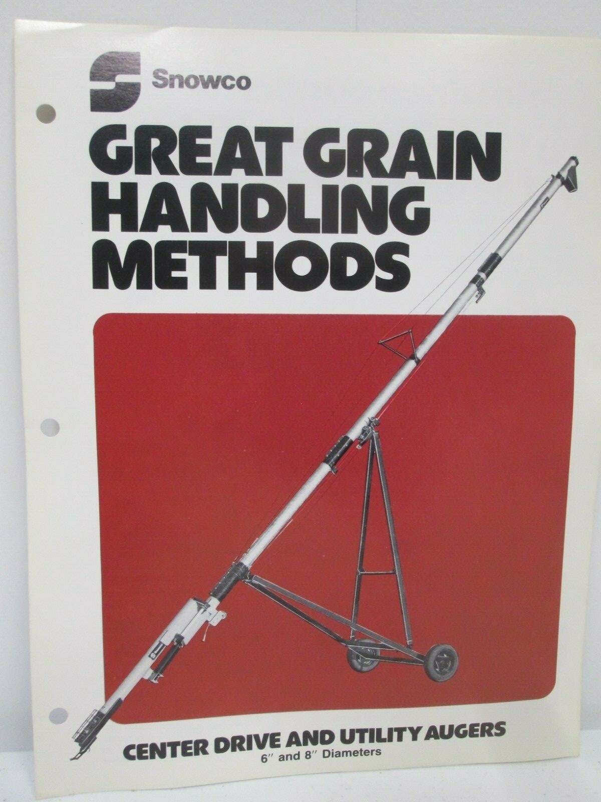 Vintage 1978 Snowco Center Drive and Utility Augers Specifications Brochure