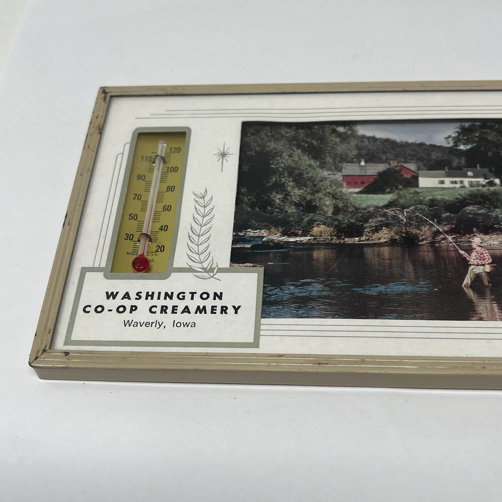 1950&rsquo;s Washington CO-OP Creamery Waverly IA Promotional Red Alcohol Thermometer