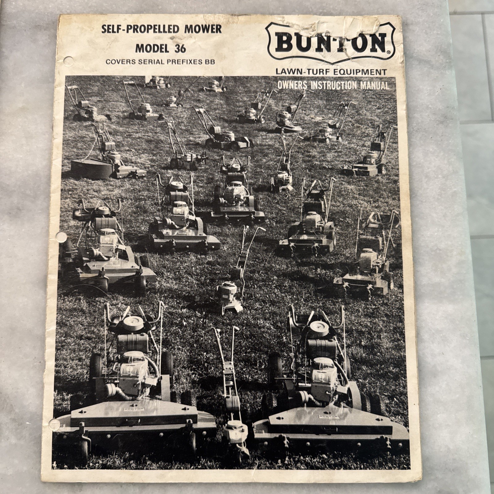 Two Bunton Lawn & Garden Commerical Mower Brochures Lawn Yellow Green 61, 52, 36