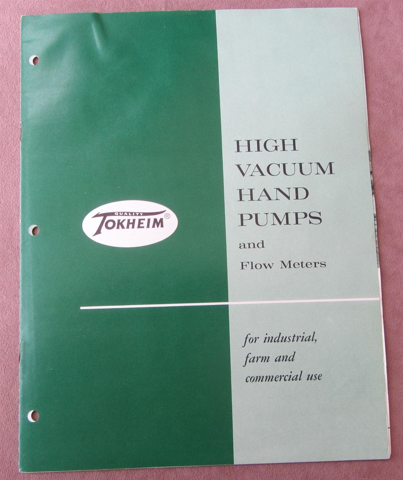 1962 Tokheim Sales Brochure High Vacuum Hand Powered Pumps +Flow Meters Indiana