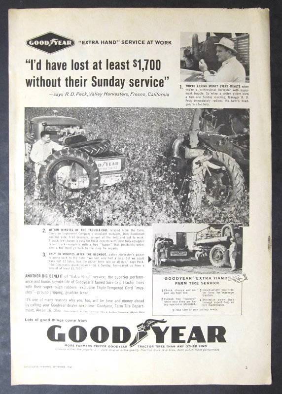 Original 1961 Goodyear Ad Photo Endorsed by R D Peck of Fresno California