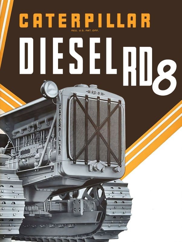Cat Model RD8 Diesel Tractor NEW METAL SIGN: 12×16&Prime; Free Ship.