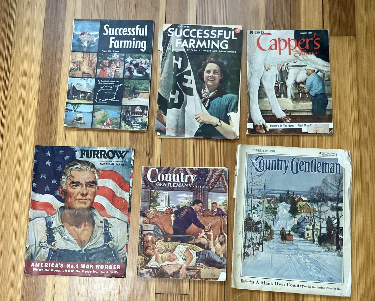 Vintage Farm Magazines-1931-56-Successsful Farming Cappers, Furrow,