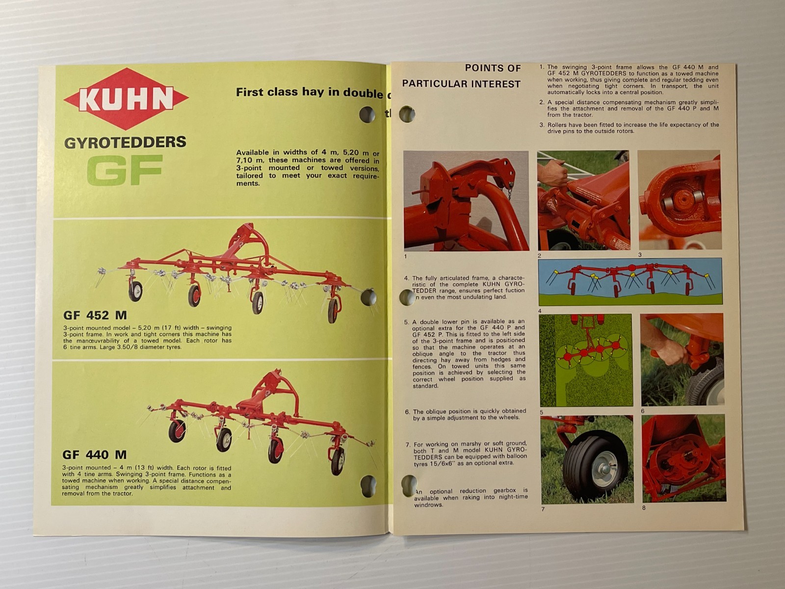 Vintage Original Kuhn Gyrotedders GF440 / GF671 – Dealer Sales Brochure *1980s*