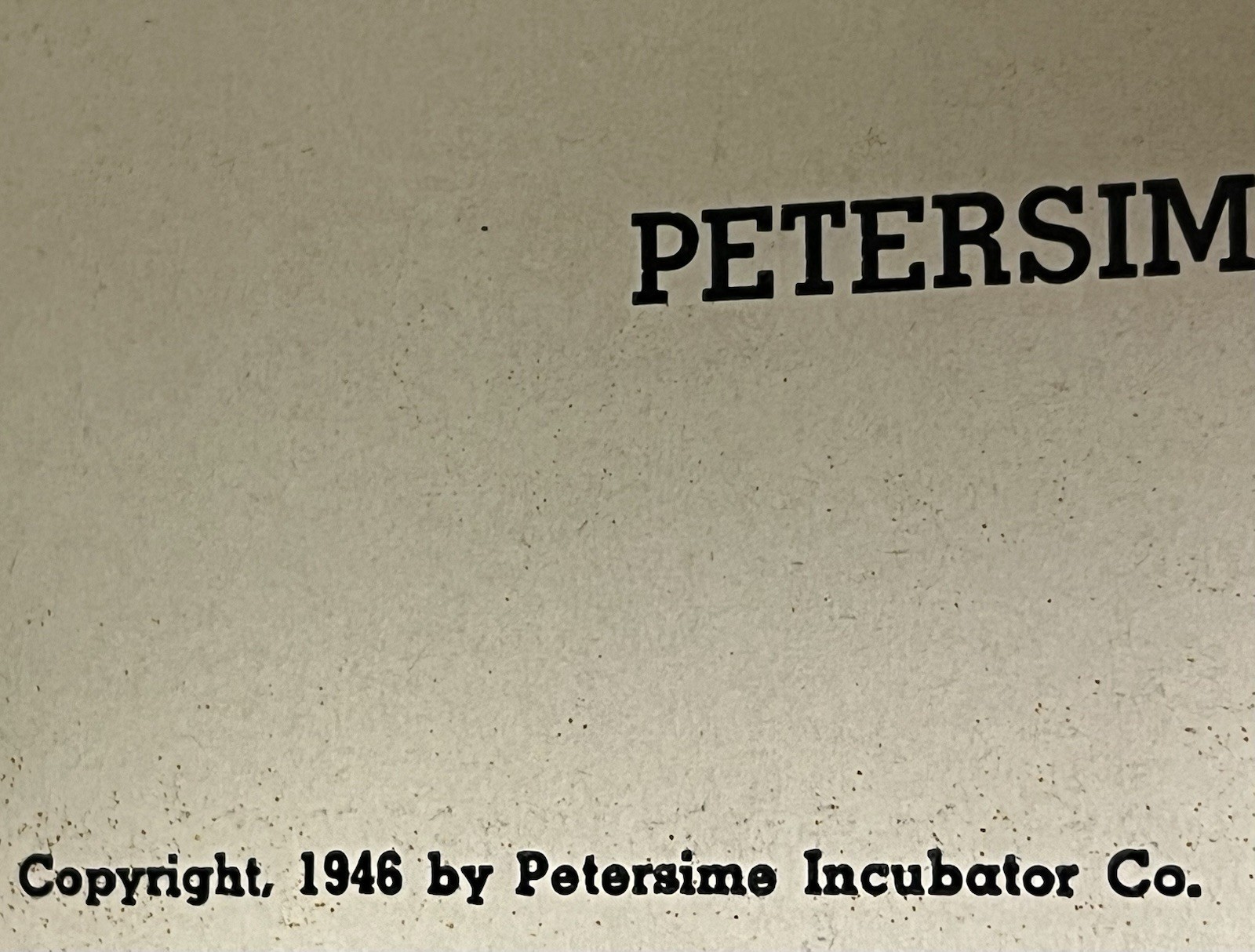 VINTAGE 1946 PETERSIME INCUBATOR SALES PRICE BROCHURE ENVELOPE GETTYSBURG OHIO