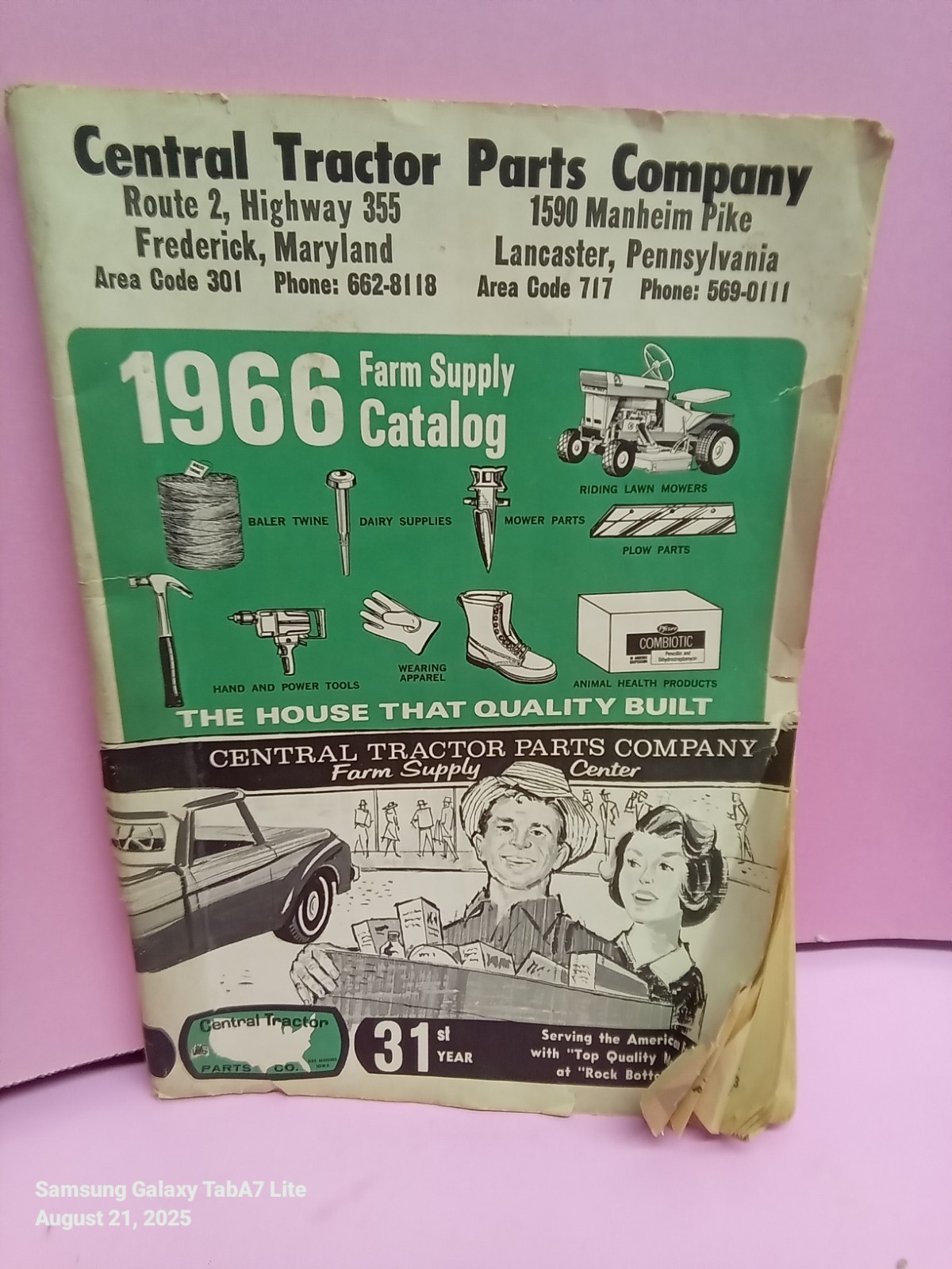 Vintage Farm Supply Catalog 1966 Central Tractor Parts Company