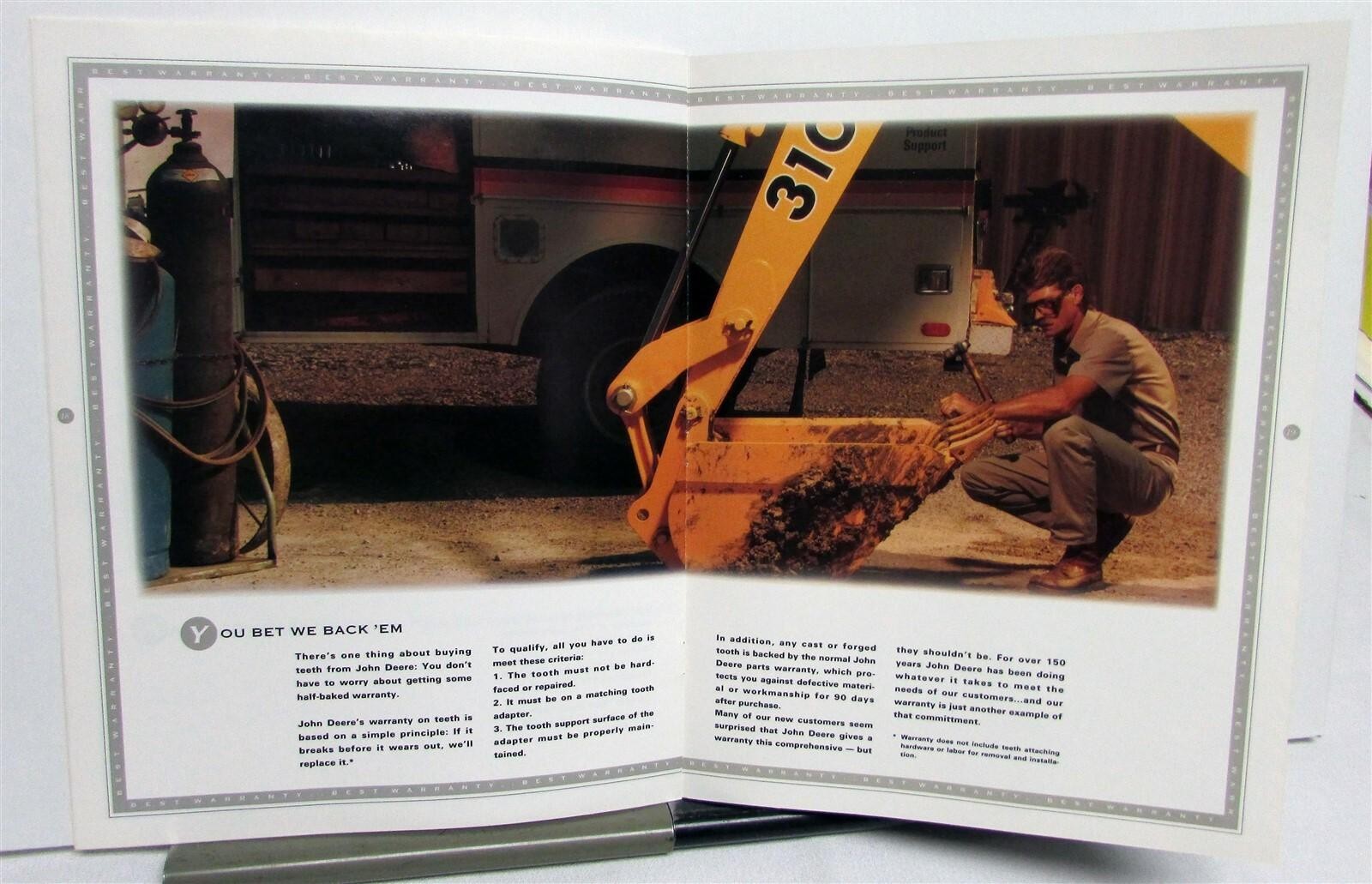 1992 John Deere Bucket Teeth Specification Construction Sale Brochure