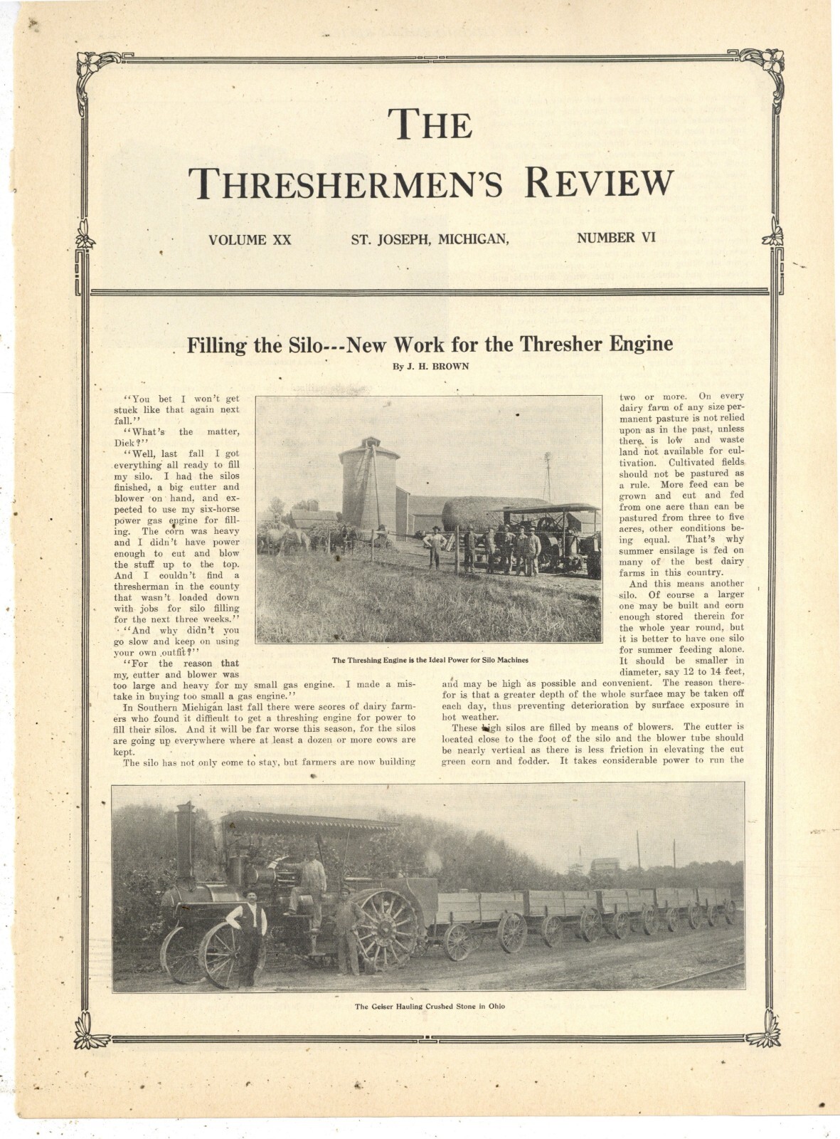 1911 Threshing Gang Pics & Captions: Geiser w Crushed Stone Wagon Train, OhiO +