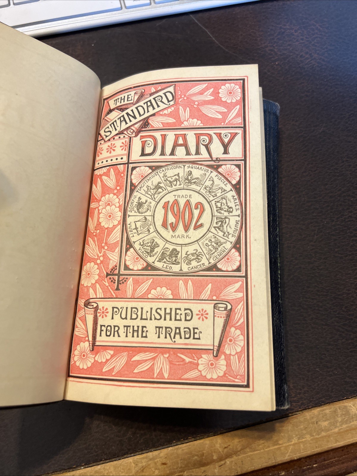 Rare 1902 Standard Diary Leather Bound Memo Farmers Almanac Booklet