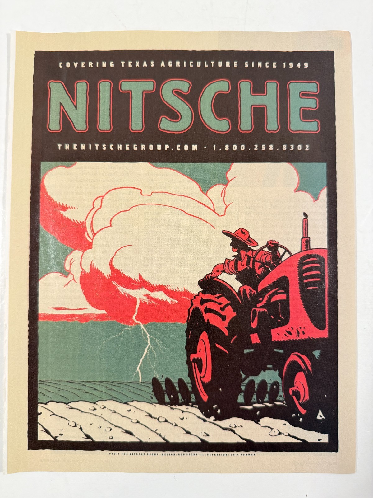 Nitsche Man on Tractor Agriculture Farm Plowing Field Advertisement Print Ad