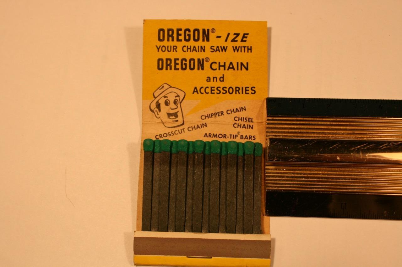 KALISPELL, MONTANA ~ WOODLAND HEIGHTS CHAINSAWS Matchbook advertising OREGON
