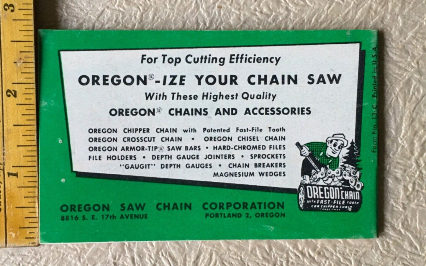 1954 Oregon Chipper Chainsaw Co Instruction Booklet Advertising Portland