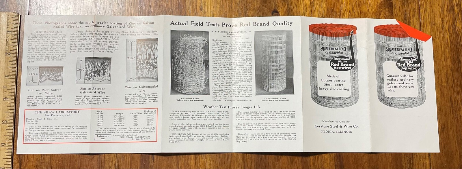 Vintage ad brochure Red Brand wire fencing Keystone Steel & Wire Peoria IL