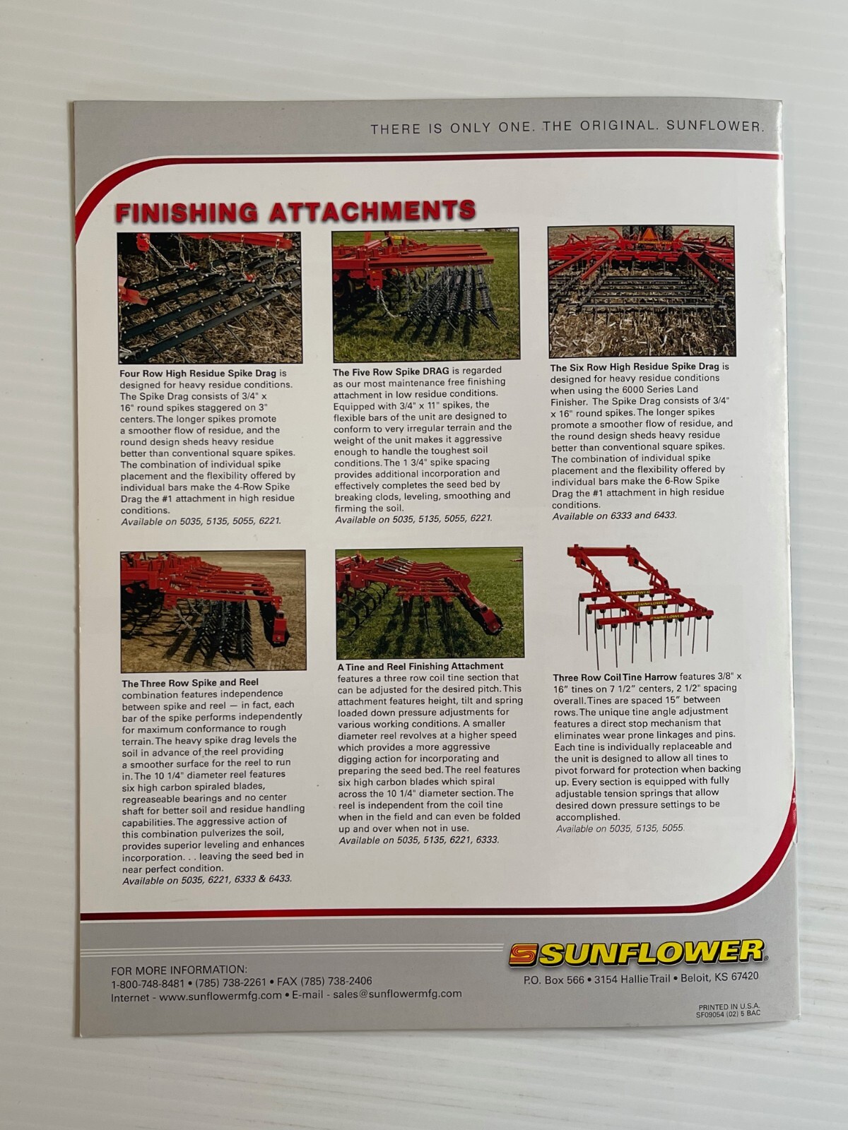 Sunflower – Seedbed Preparation Tools – Sales Brochure *Original Brochure* 2008