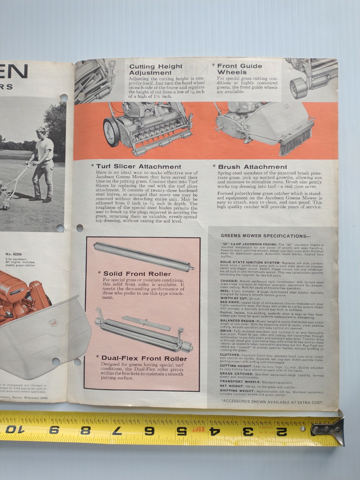 Vintage 1960&rsquo;s Jacobsen Golf Course greens Mower advertising Pamphlet