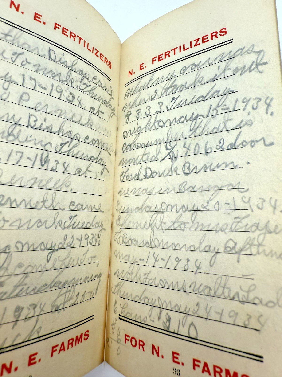 New England Animal Fertilizers Calendar Recipe and Notepad 1913.