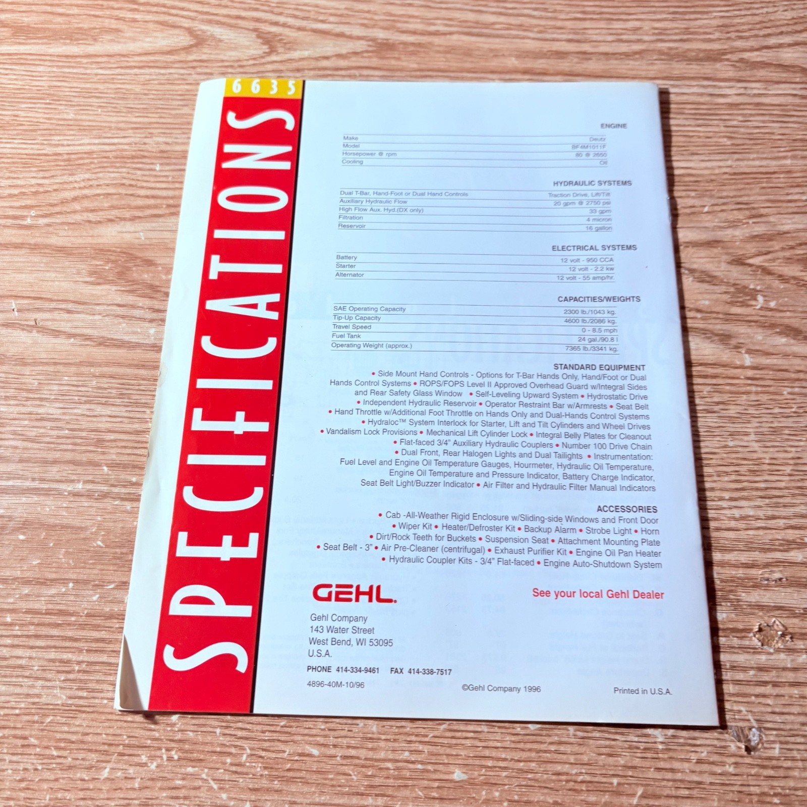 Gehl 5635, 6635 Skid Steer Brochure 12 Page