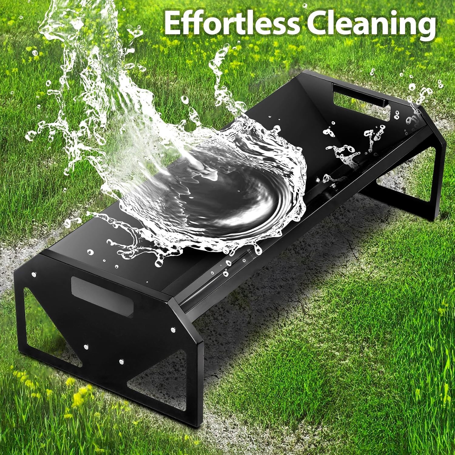 Livestock Feeder 44 Inch Long Lightweight Easy to Handle Metal Trough