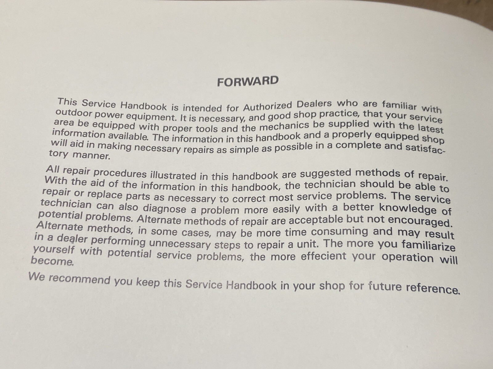 MTD White Outdoor Power Equipment Technical Service Handbook — Volume 1 2 3 4