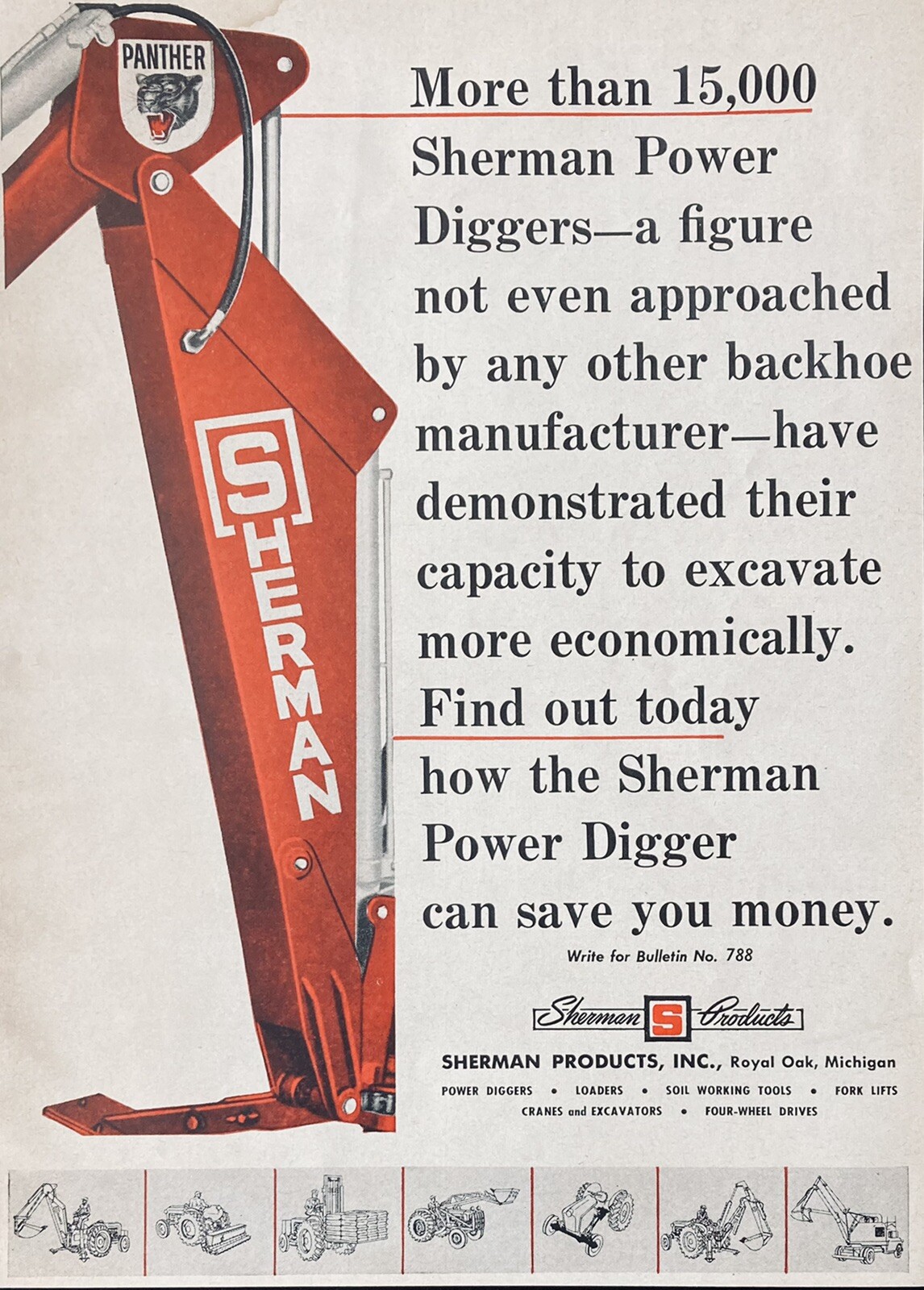 1959 AD(XH8)~SHERMAN PRODUCTS, INC. ROYAL OAK, MI. SHERMAN POWER DIGGER