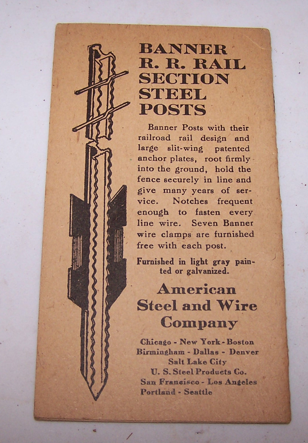 1926 John Cook & Sons Royal Fence Pocket Size Memo Book GREENCASTLE INDIANA
