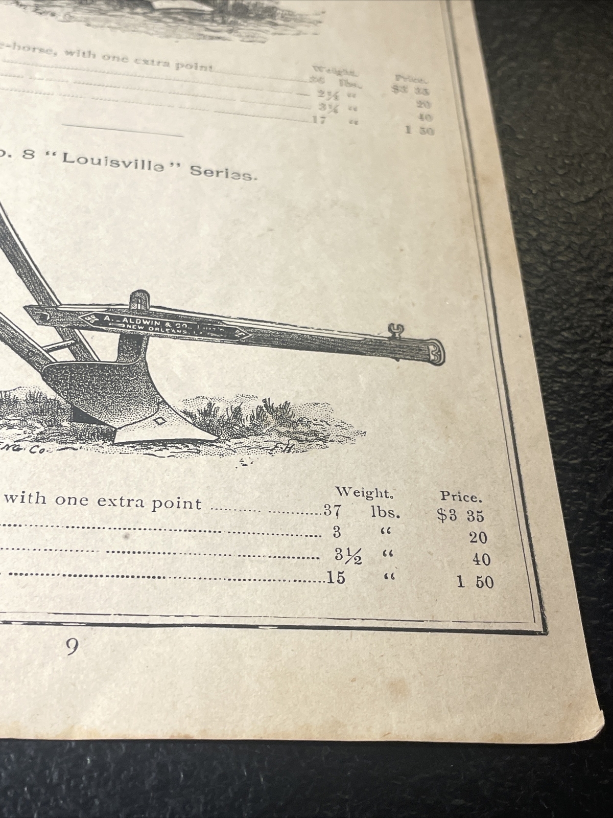 1891 Baldwin Louisville Series Plow Farm Advertising – New Orleans – Louisiana