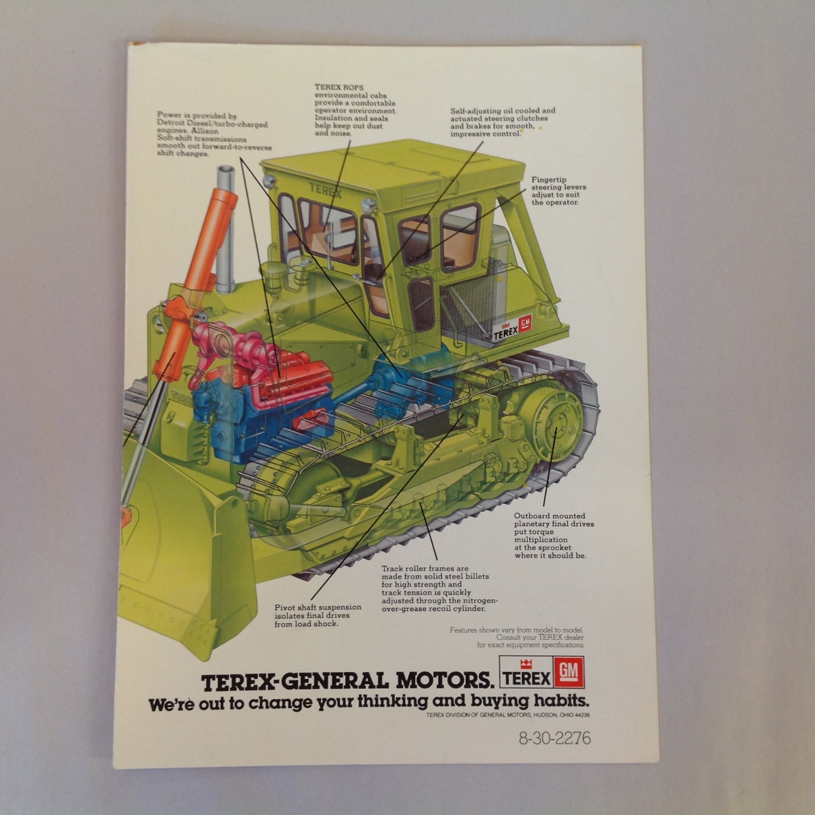 Vtg 1978 Terex-General Motors Color Fold Out Brochure Crawlers That Make Sense