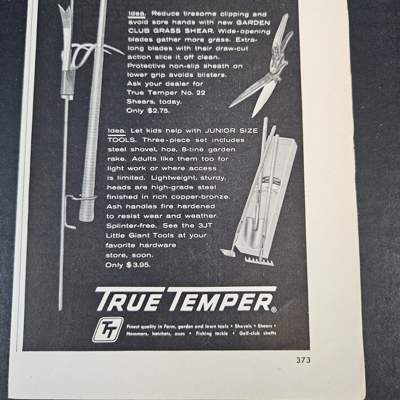 1957 True Temper Farm Garden Lawn Tools Vintage Print Ad Landscaping Yard Work