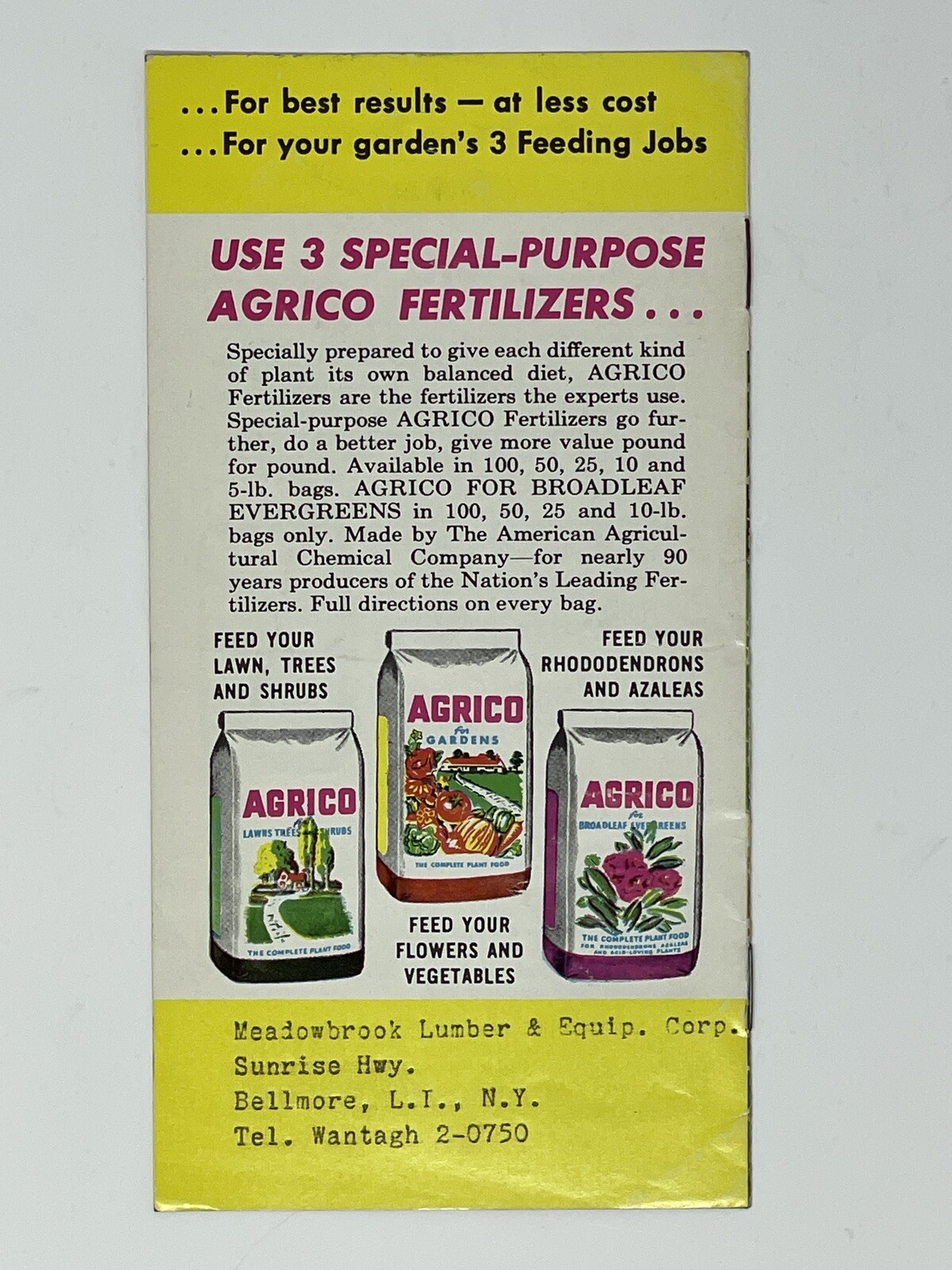 Beautiful 1940s Agrico Fertilizer Brochure – Lawn & Garden – Bold Color