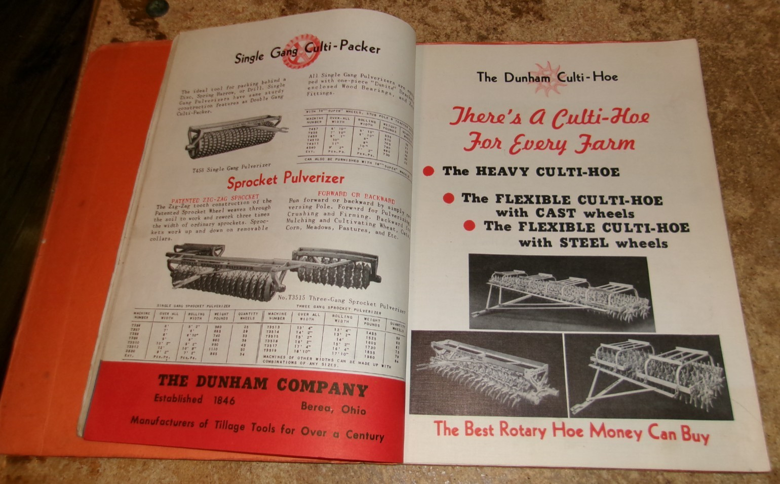 1950 dunham culti-line general/repair parts catalog see description good used
