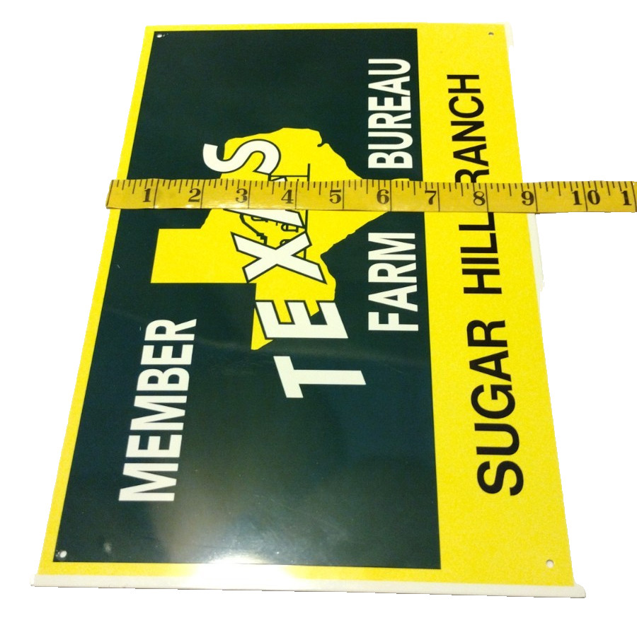 Vintage Texas Farm Bureau AFBF Member Agricultural Sign Fantastic Condition B2