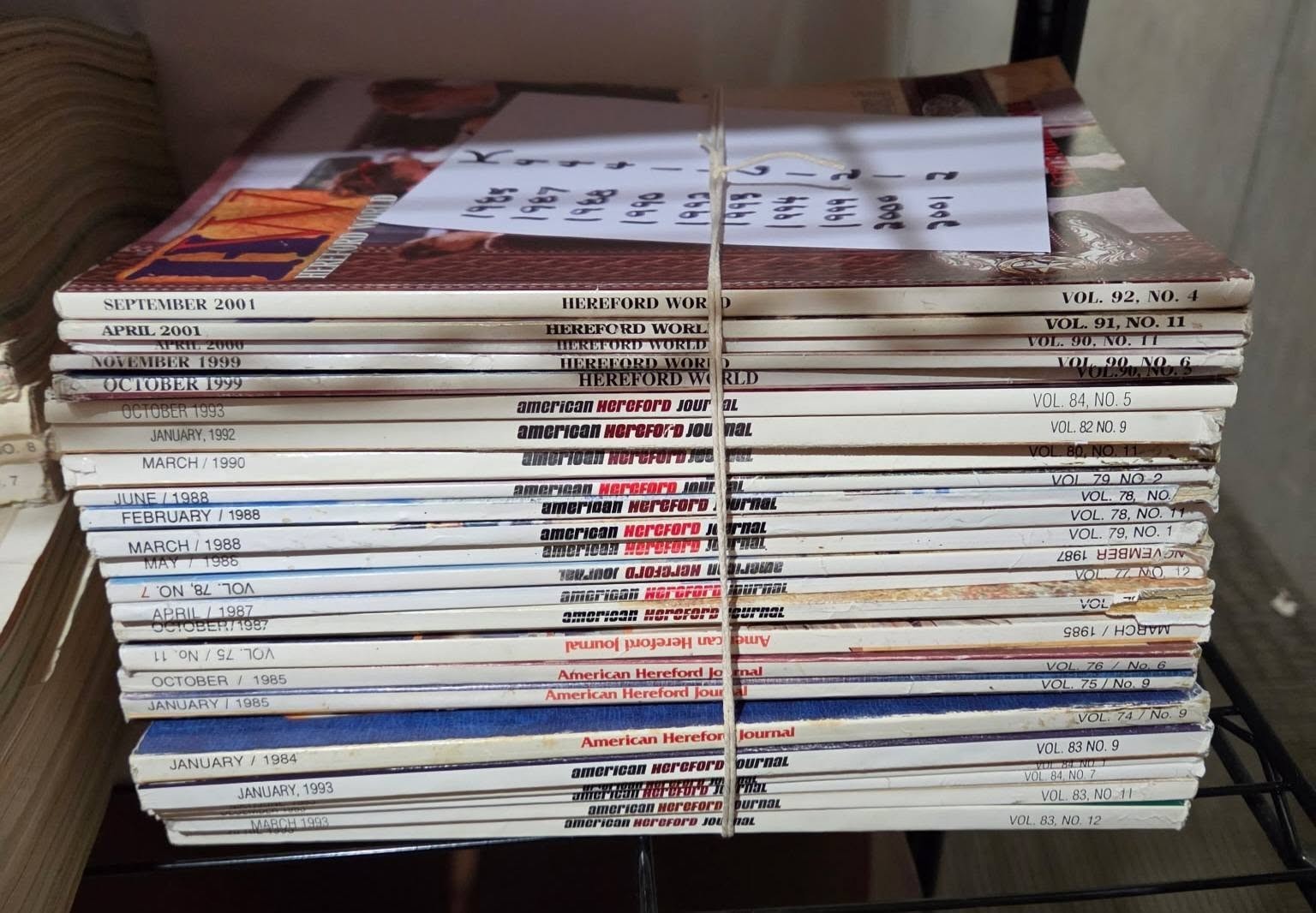 VINTAGE HEREFORD JOURNALS 1950-2001