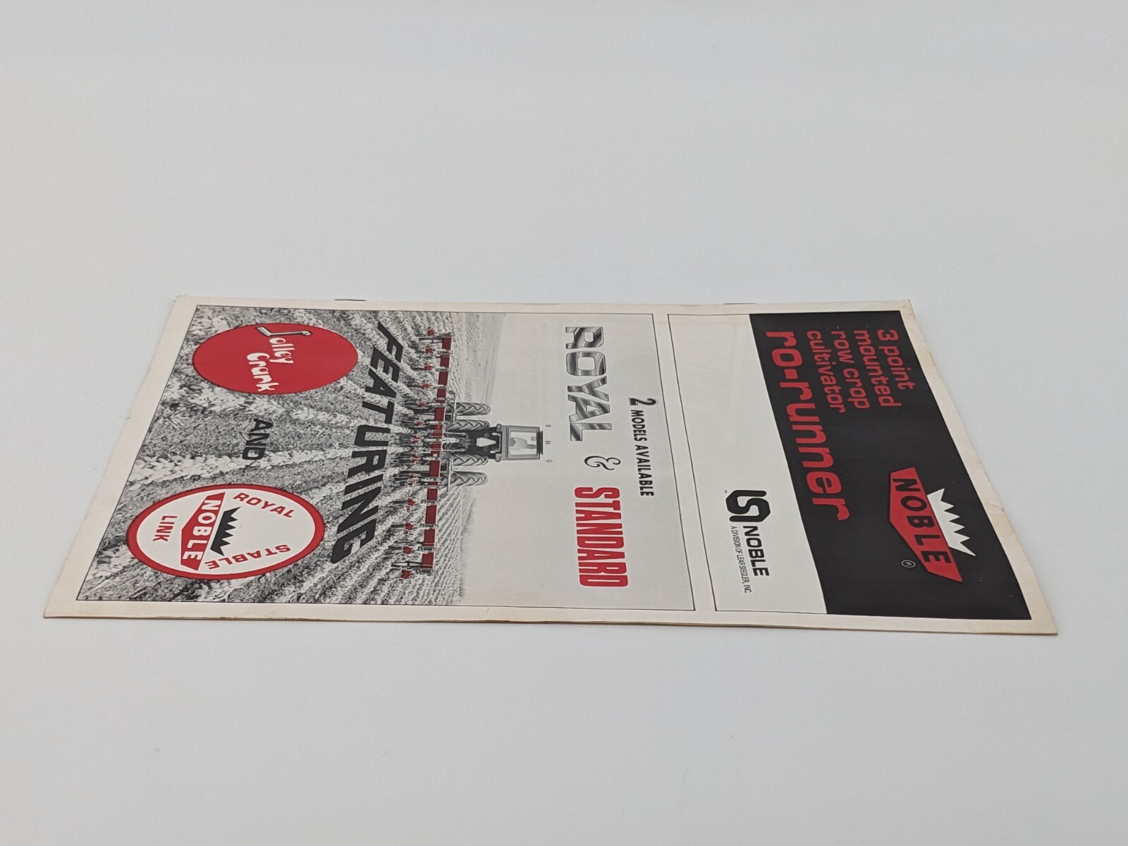 Original Noble 3 Point Mounted Row Crop Cultivator Ro-Runner Brochure