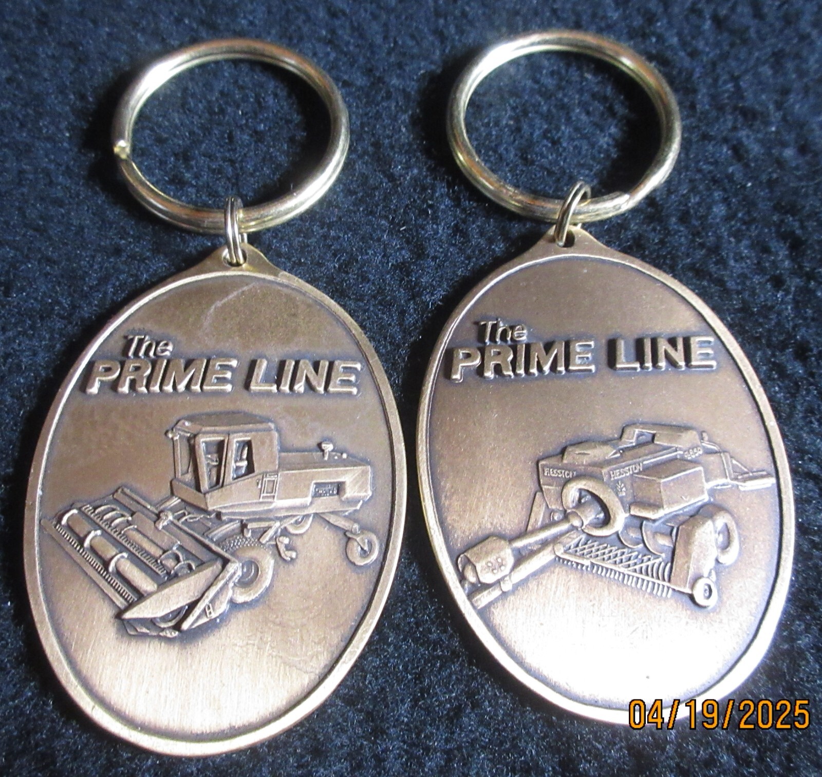2 Vintage Hesston Key Chain The Prime Line 1985 Windrower 6650 1986 Baler 4650