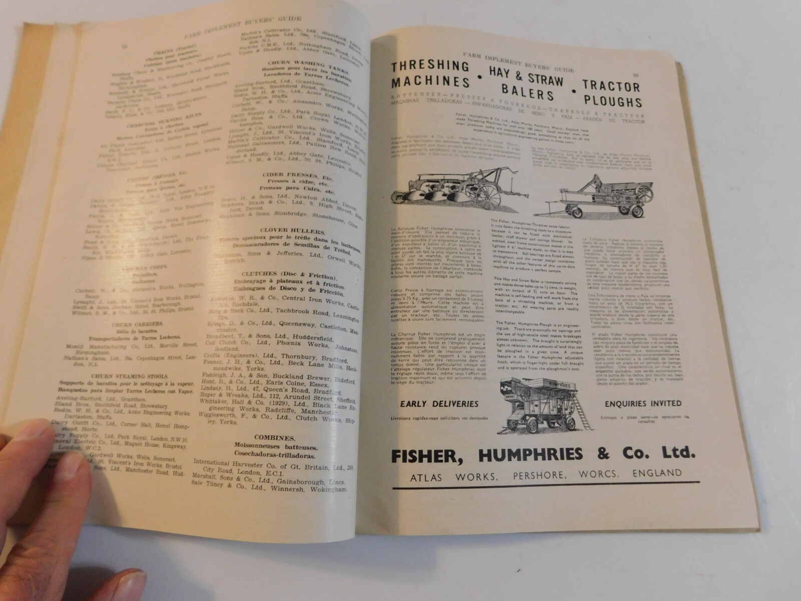 1946 FARM TRACTORS IMPLEMENT BUYER&rsquo;S GUIDE EXPORT EDITION ALBION MACHINES