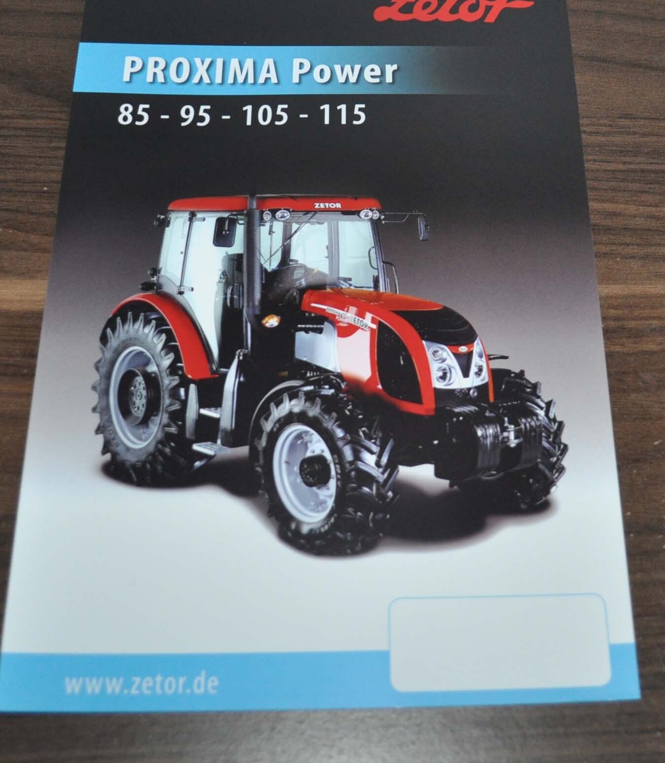 Zetor Proxima Power 85 95 105 115 Tractor Specification Brochure Prospekt