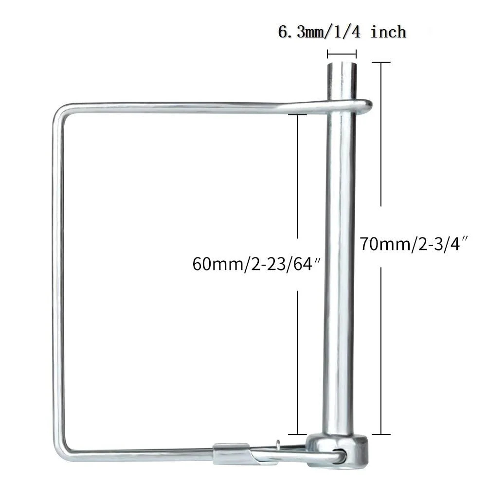 10 PCS Square Pto Pin Shaft Locking Pin 1/4 pin Hitch pin Wire Lock Pin Safety C