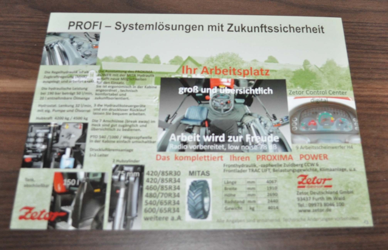Zetor Proxima Power 90 100 110 120 Tractor Specification Brochure Prospekt