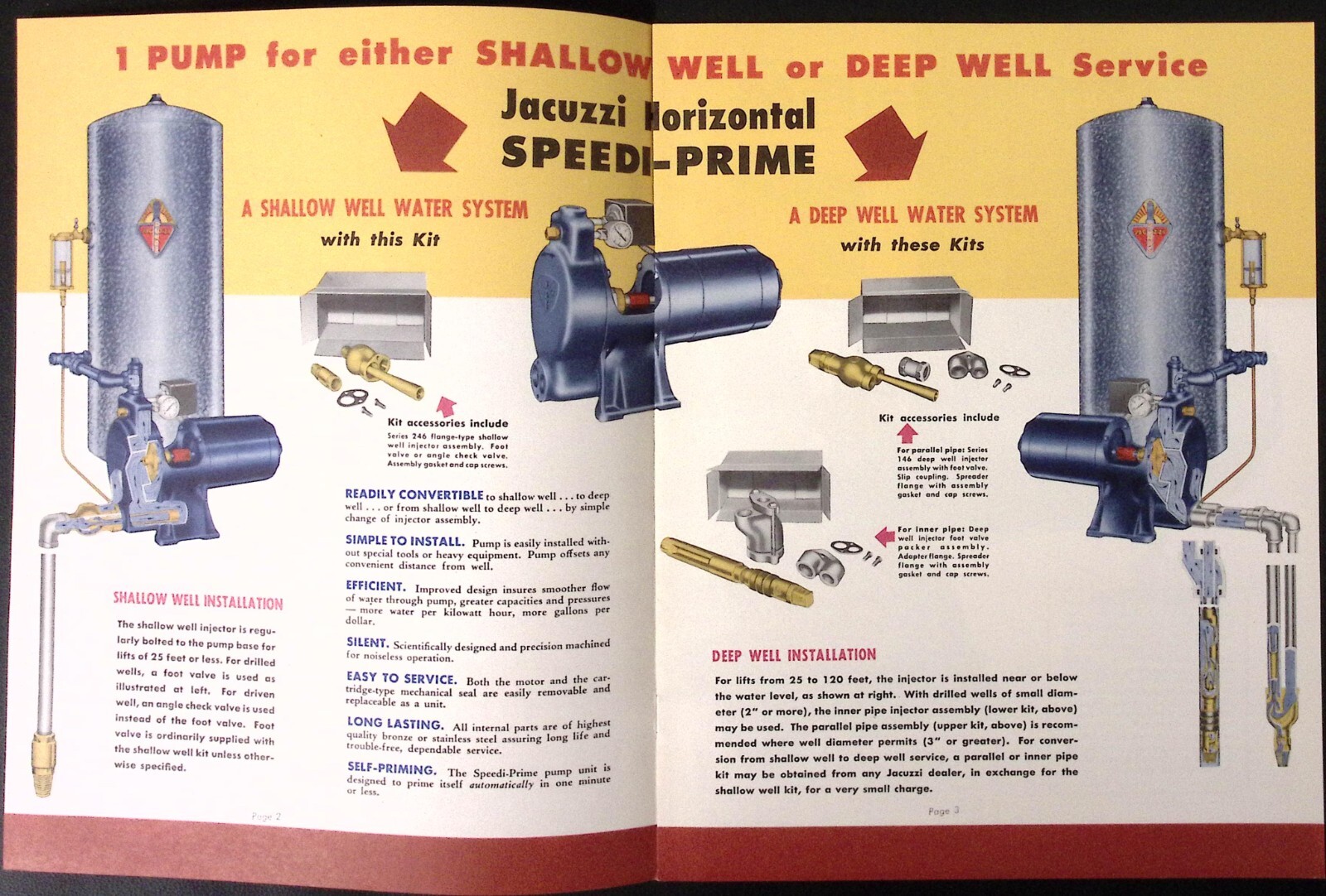 1954 Jacuzzi Speedi Pride Water Systems Brochure Jacuzzi Bros Binghamton NY