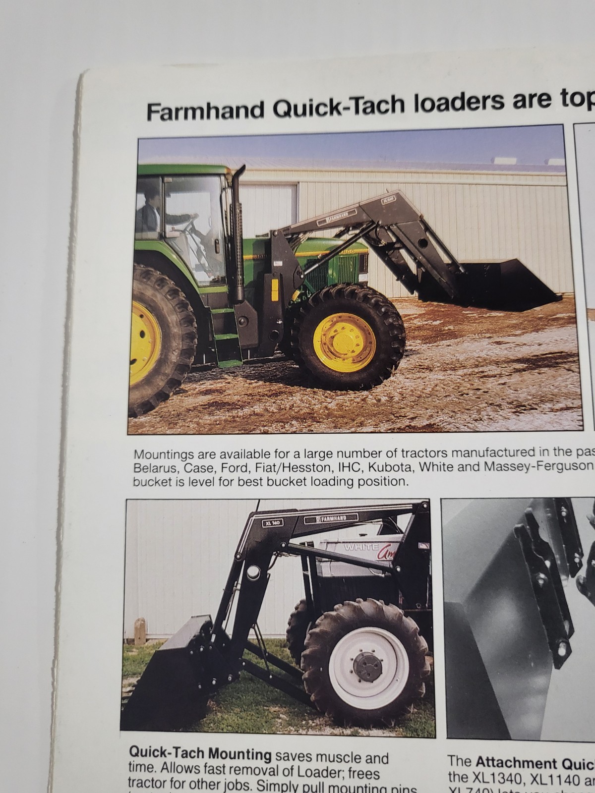 Vintage 1993? Farmhand Loader BROCHURE Models XL 1340 1140 940 740 Excelsior MN.