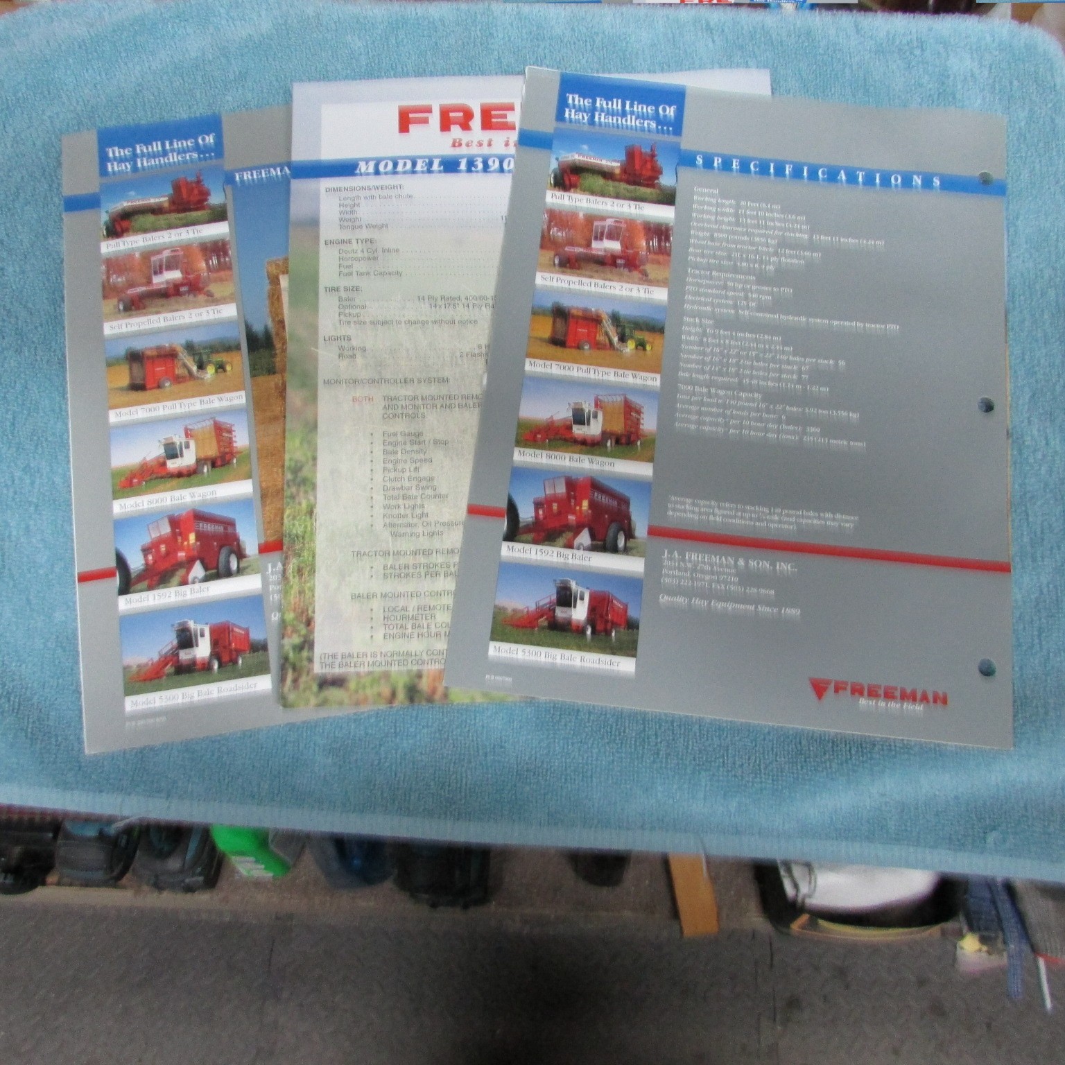 Freeman Baler Brochure&rsquo;s (3) 200 / 300, 1390, 7000