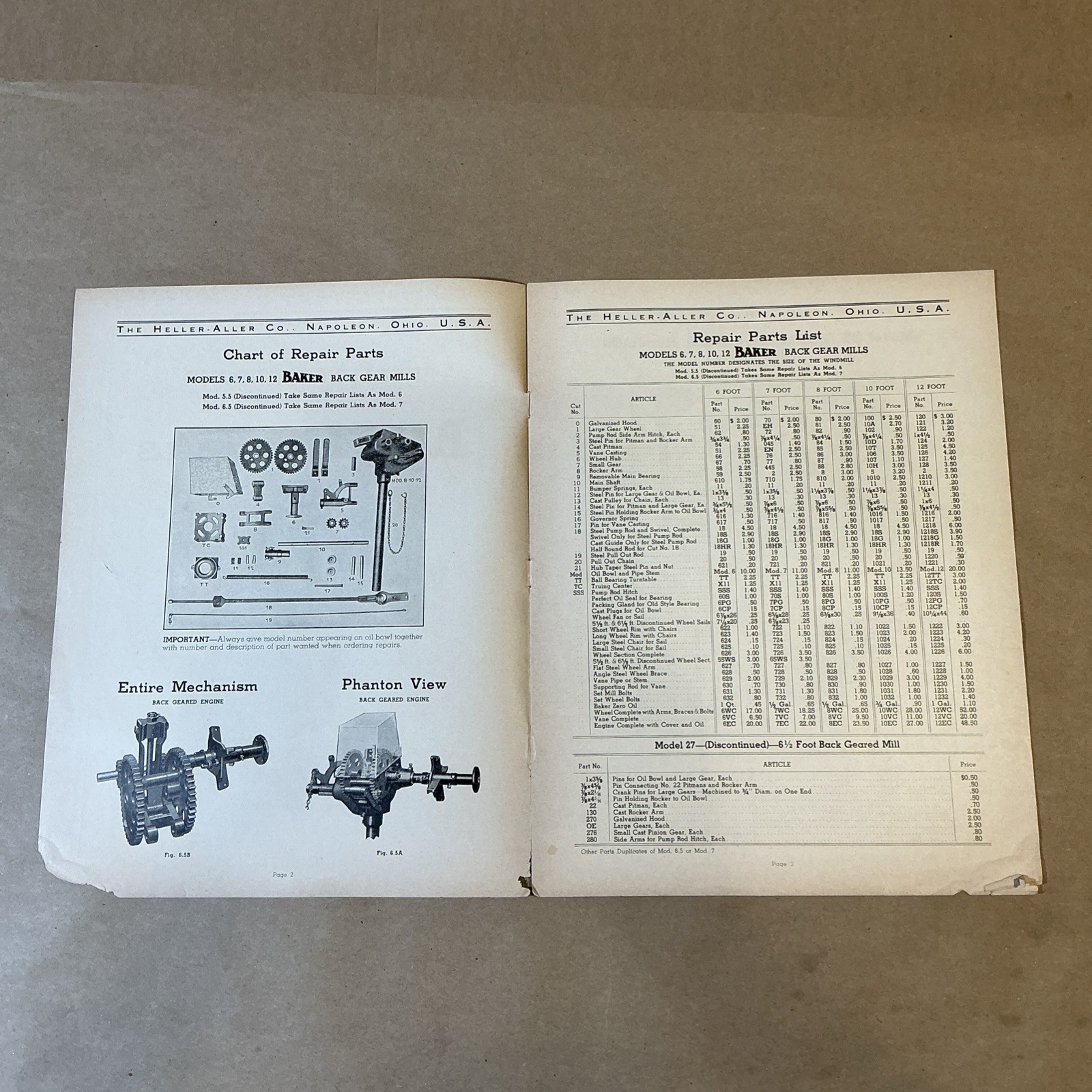 Group Of 7 Heller Aller Co. Brochures 1950s And Before Napoleon Ohio INV-P1162