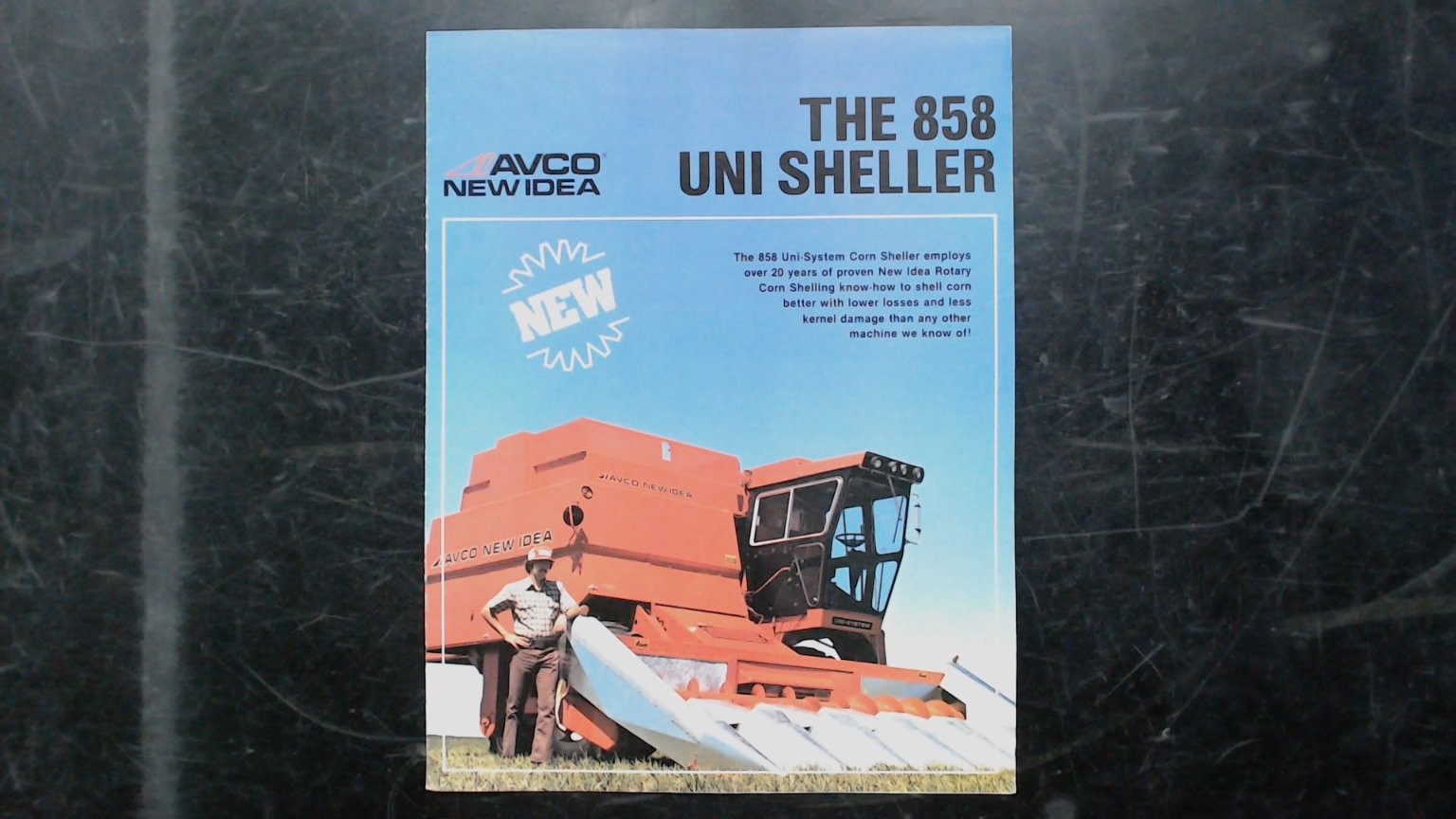 AVCO New Idea 858 Uni Sheller Vintage Agricultural Brochure Corn Sheller