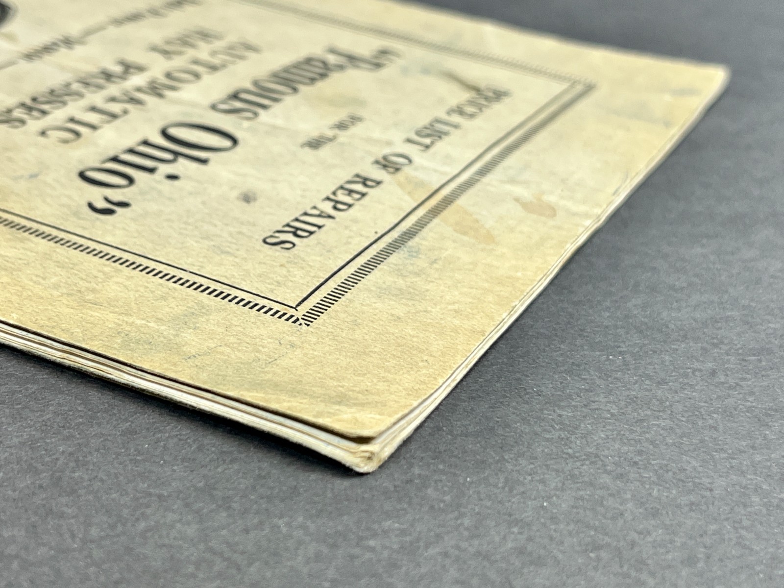 1923 Ohio Cultivator Automatic Hay Presses Parts Price List Repairs Bellevue OH