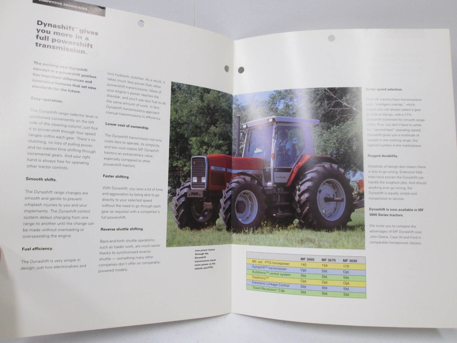 Massey Ferguson Dynashift Transmission for MF 3600 Series Tractors Brochure 1993