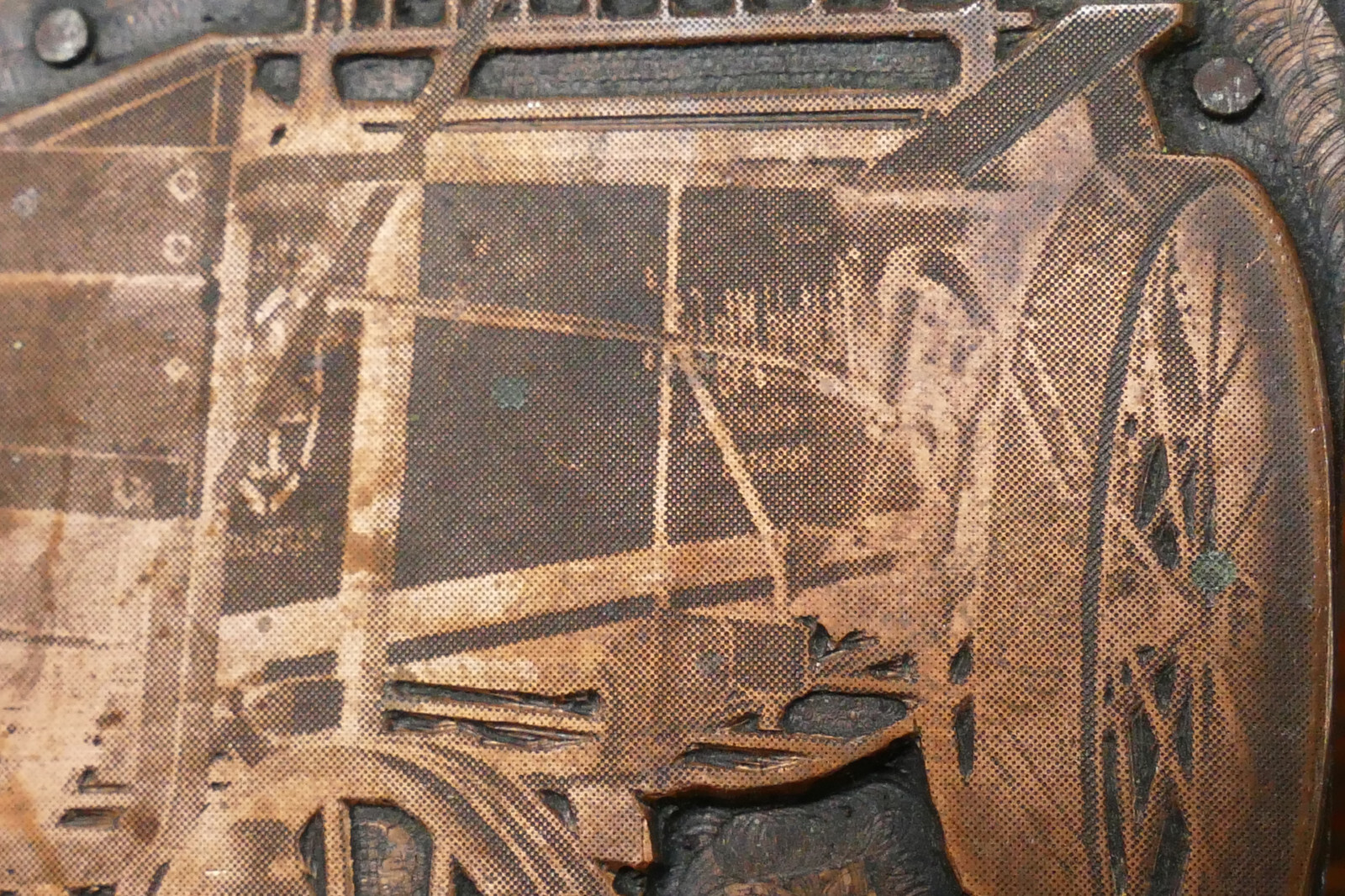 Antique 1880s/1890s Farm Implement Hay Wagon Advertising Copper Printers Block